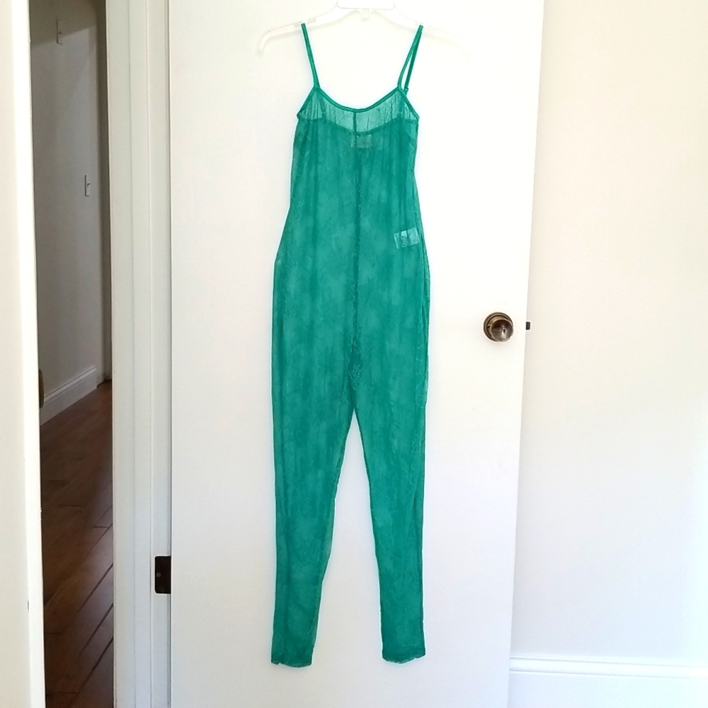 New! Urban Outfitters Pins and Needles Aqua Green Lace Onesie Jumpsuit